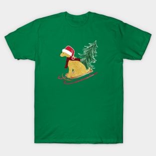 Golden Retriever Christmas Sled T-Shirt